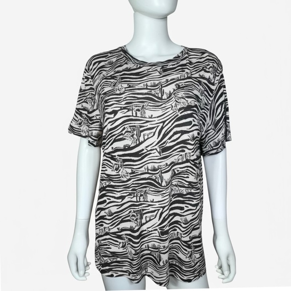 Two 2 Fly Women’s Western Rodeo Zebra Print Short Sleeve Top - Picture 1 of 7